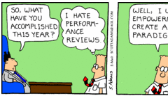 Dilbert comic about annual reviews