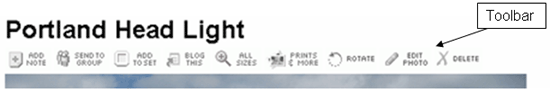 flickr image toolbar