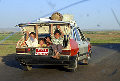 Kids in the back of a car