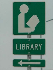Library arrow sign