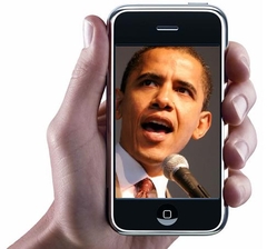 obama on iphone