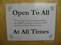 Open To All ~ At All Times sign