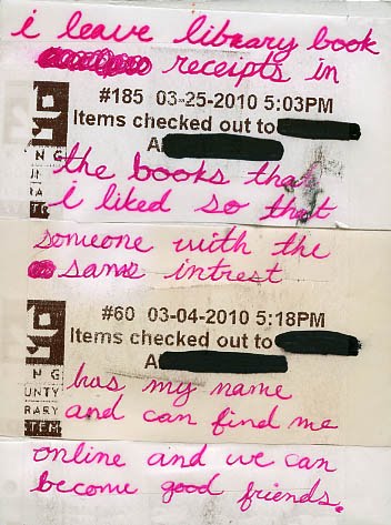 Post Secret - Library Receipts