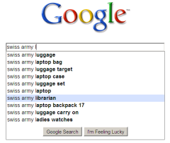 Google Autocomplete for Swiss Army L...
