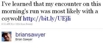 I\'ve learned that my encounter on this morning\'s run was most likely with a coywolf http://bit.ly/UEjli