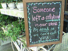 Lost Cell Phone sign