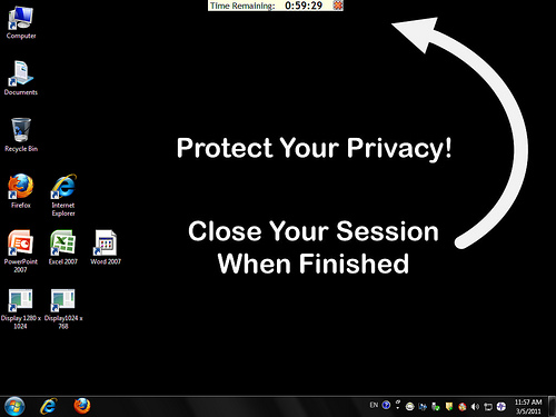 Wallpaper with privacy reminder
