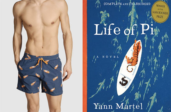 The Life of Pi by Yann Martel, and suit