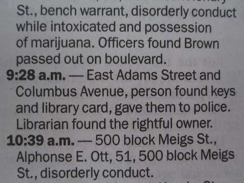 Sandusky Register Aug 3 2012 police blotter