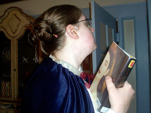 Librarian, her bun, and her book