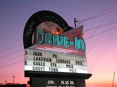 Sign for The Higgins Moonlite Drive-In, still operating in Tennessee