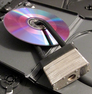 DVD with padlock installed